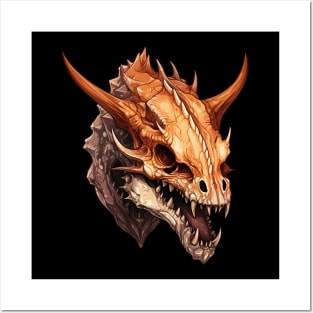 Dragon skull Posters and Art